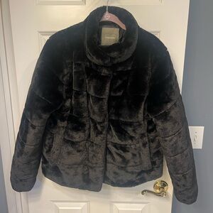 Maurices Black Faux Fur Jacket